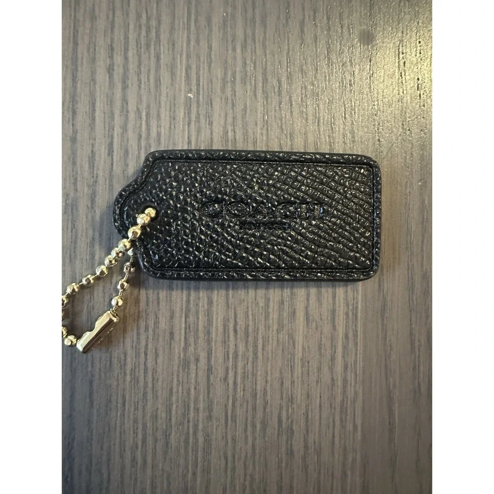 COACH Black Leather Silver Chain Replacement Purse Handbag Hang Tag Charm
